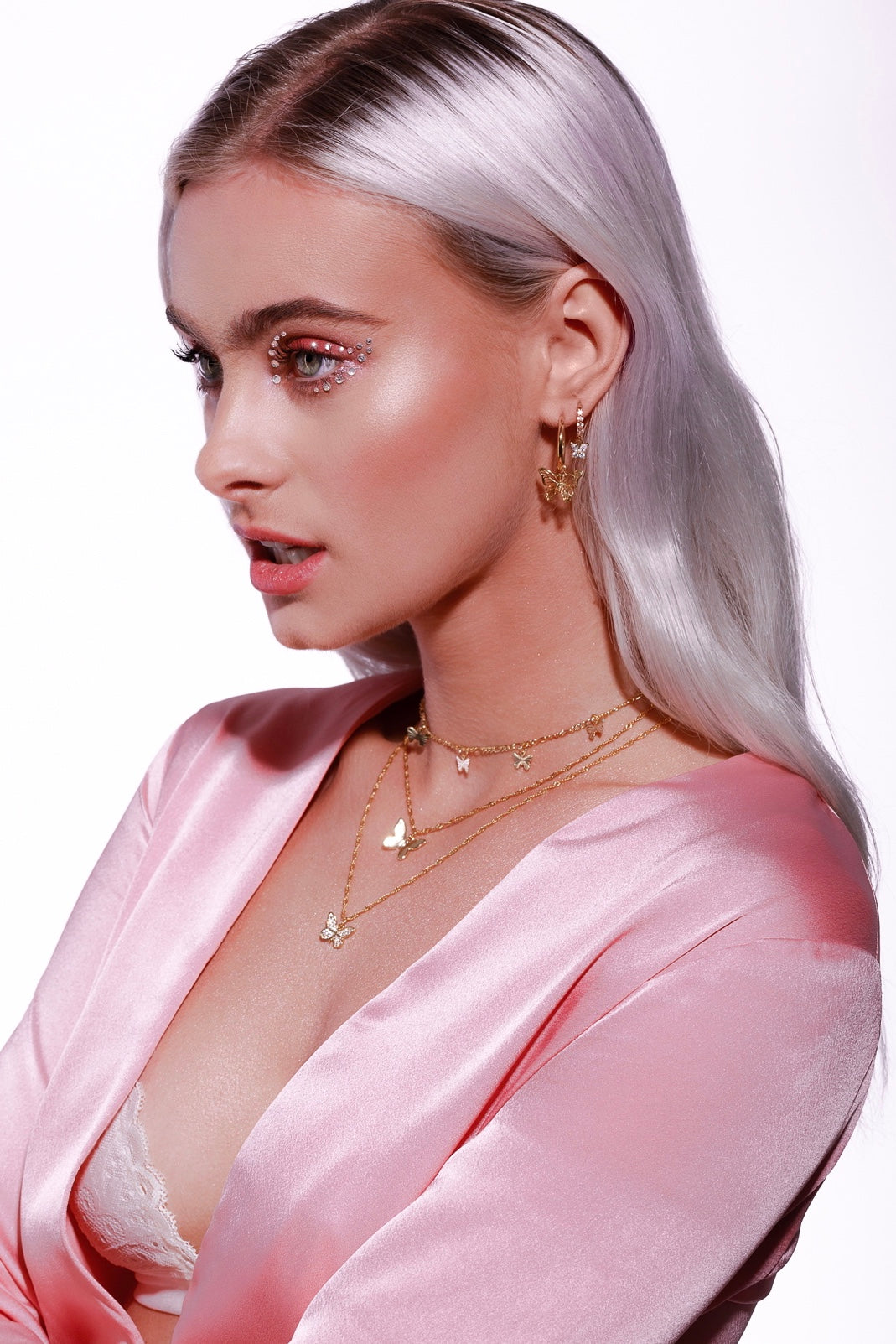 Farfalla Butterfly CZ Huggie Earrings