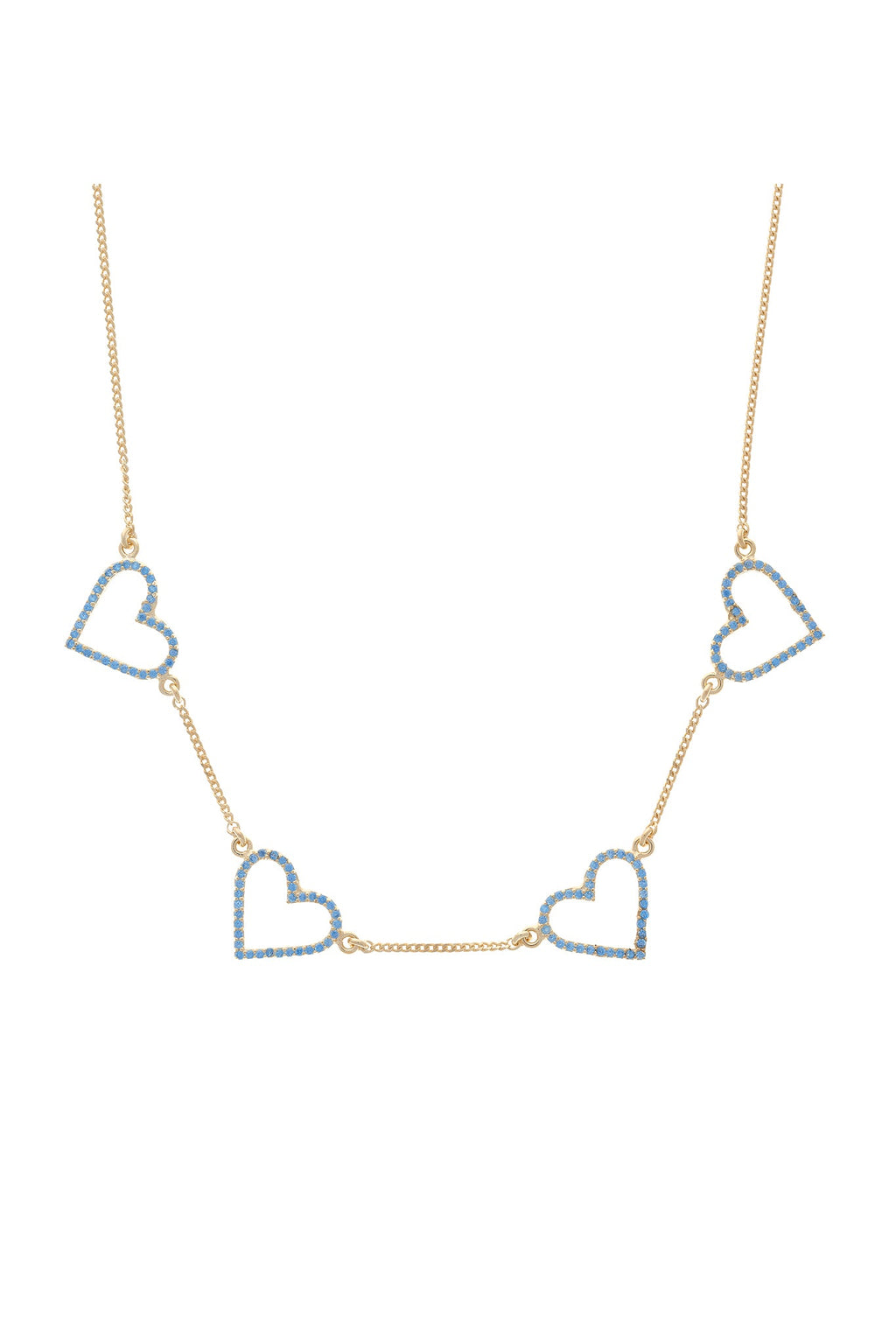 Blue Amorette Pavé Heart 925 Choker