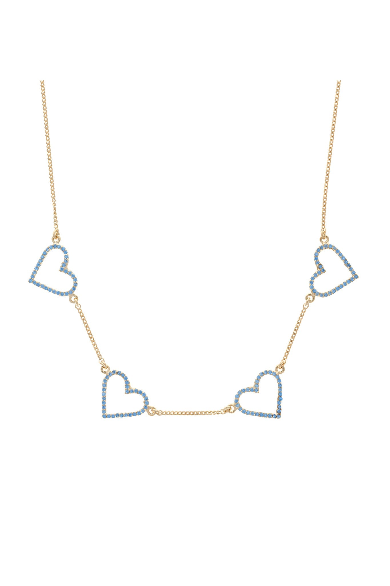 Blue Amorette Pavé Heart 925 Choker