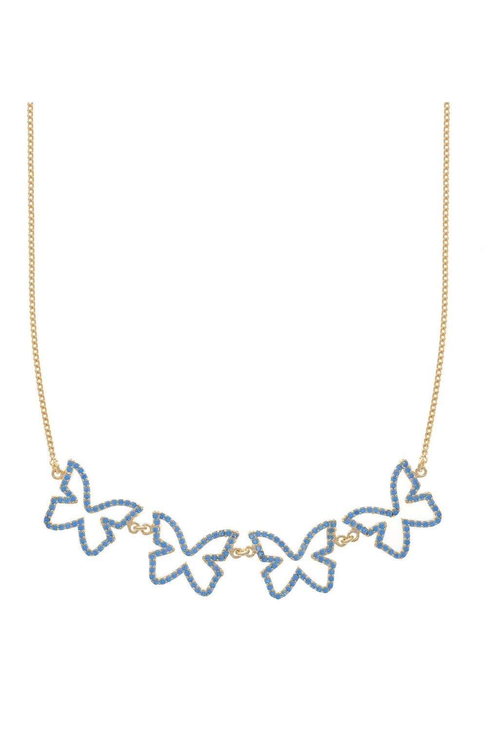 Blue Farasha Row Pavé Butterfly 925 Choker