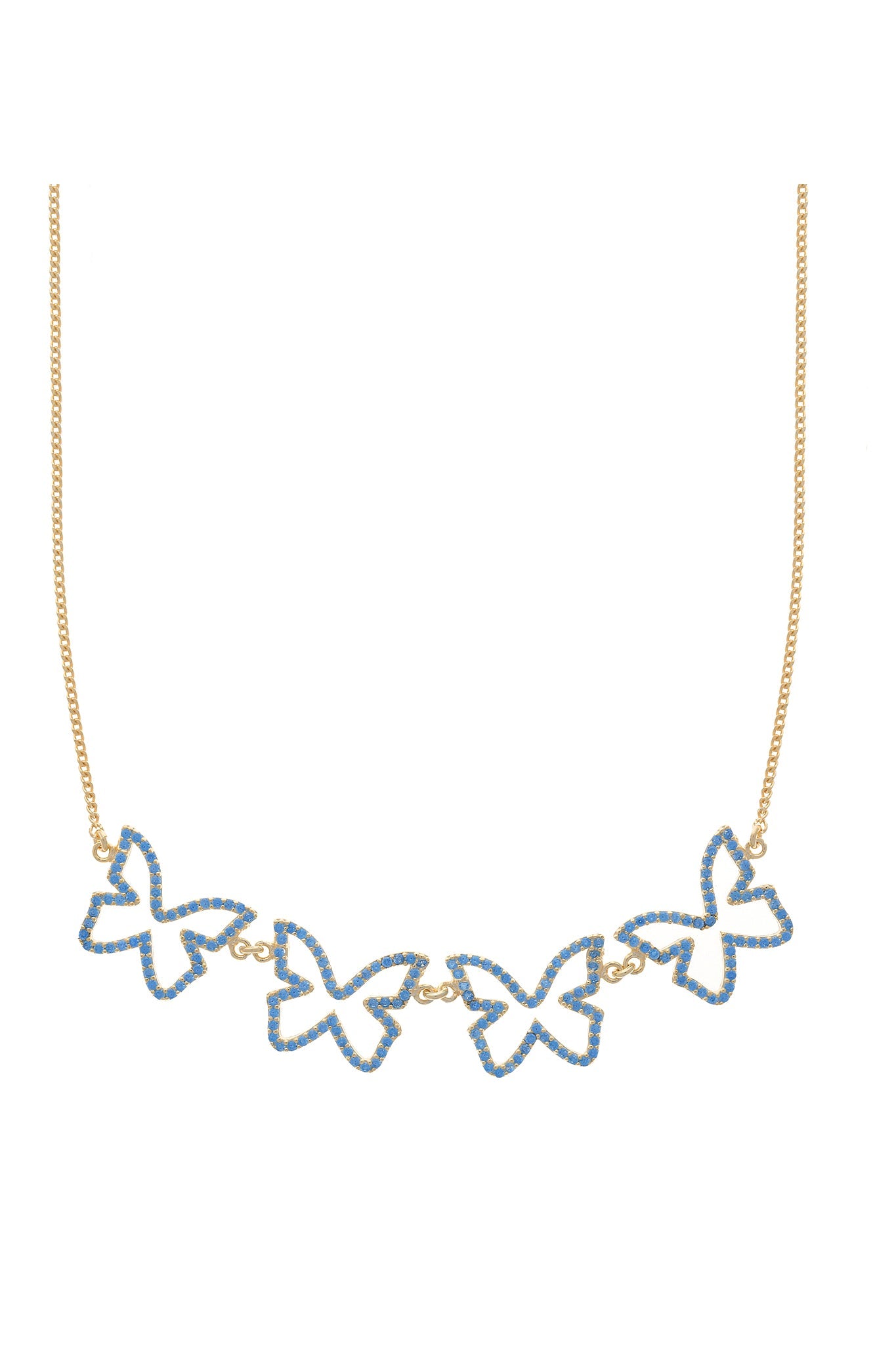 Blue Farasha Row Pavé Butterfly 925 Choker