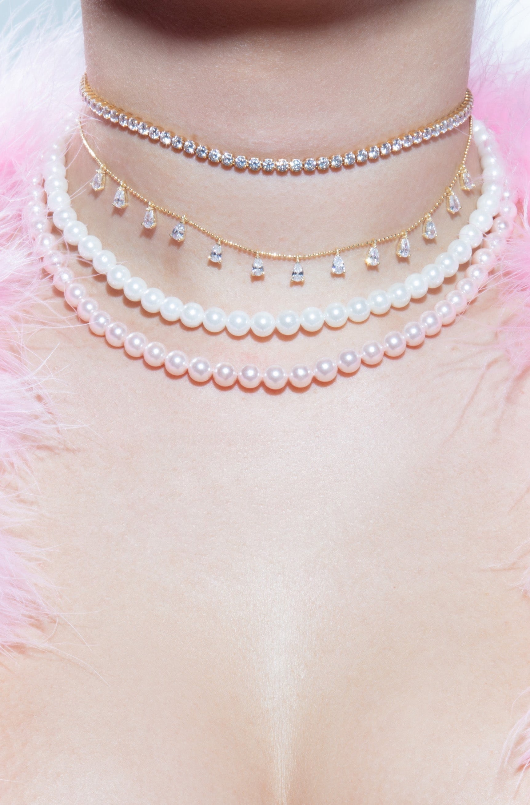 Classic Pink Pearl 925 Necklace