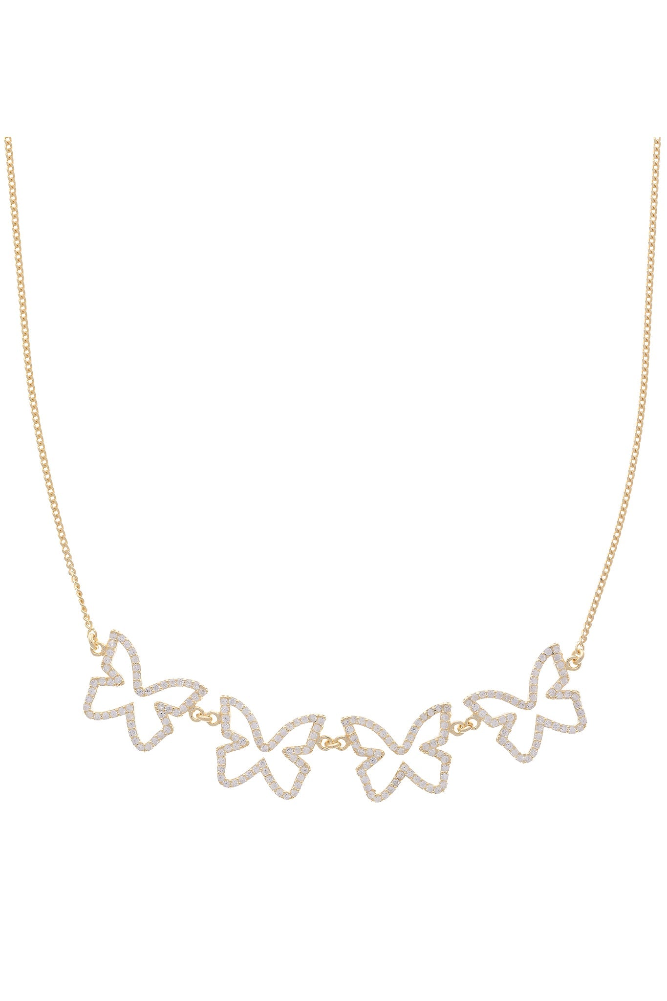 Clear Farasha Row Pavé Butterfly 925 Choker