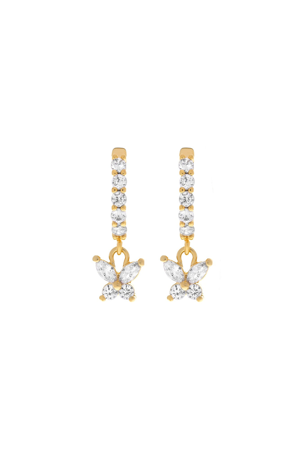 Farfalla Butterfly CZ Huggie Earrings