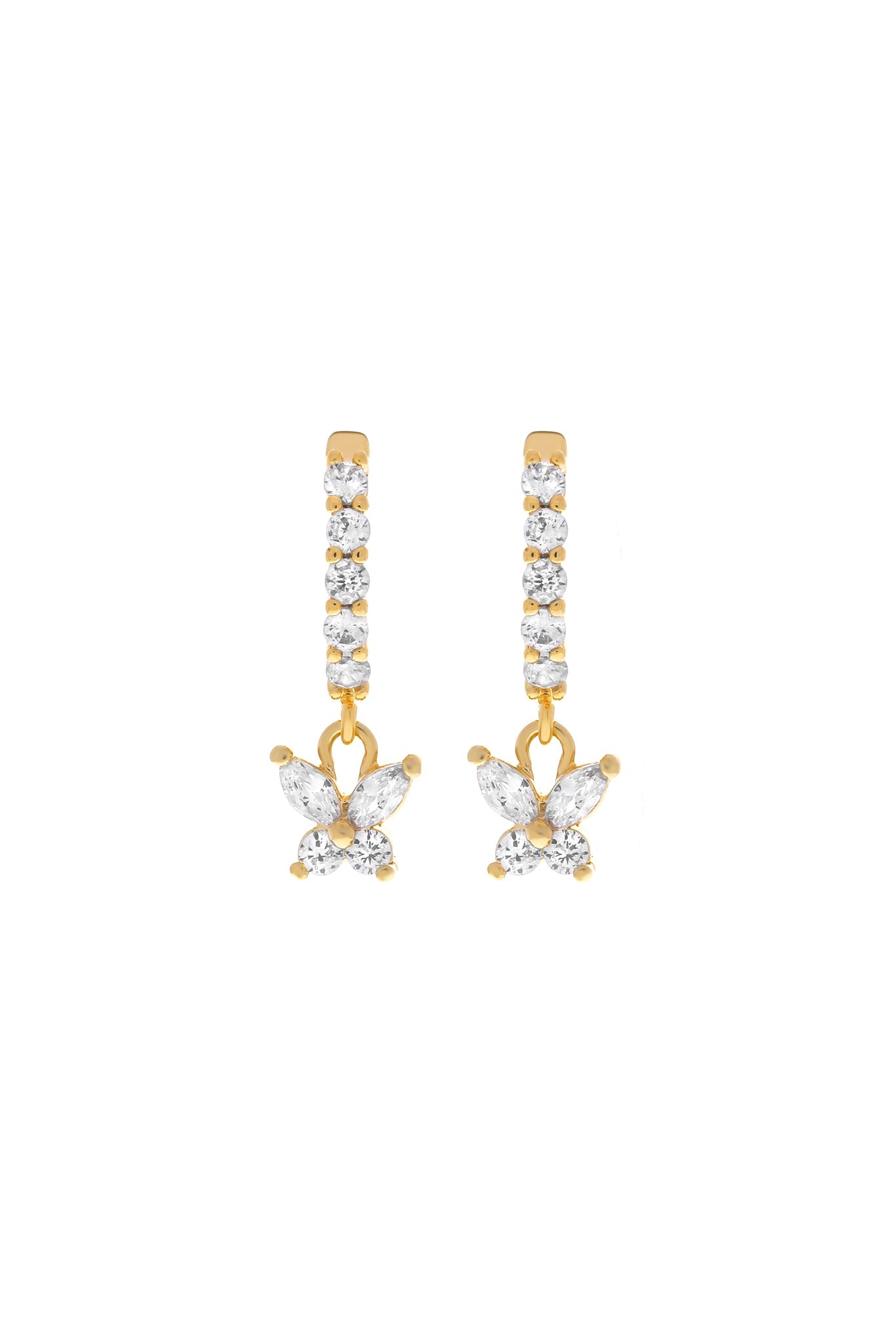 Farfalla Butterfly CZ Huggie Earrings