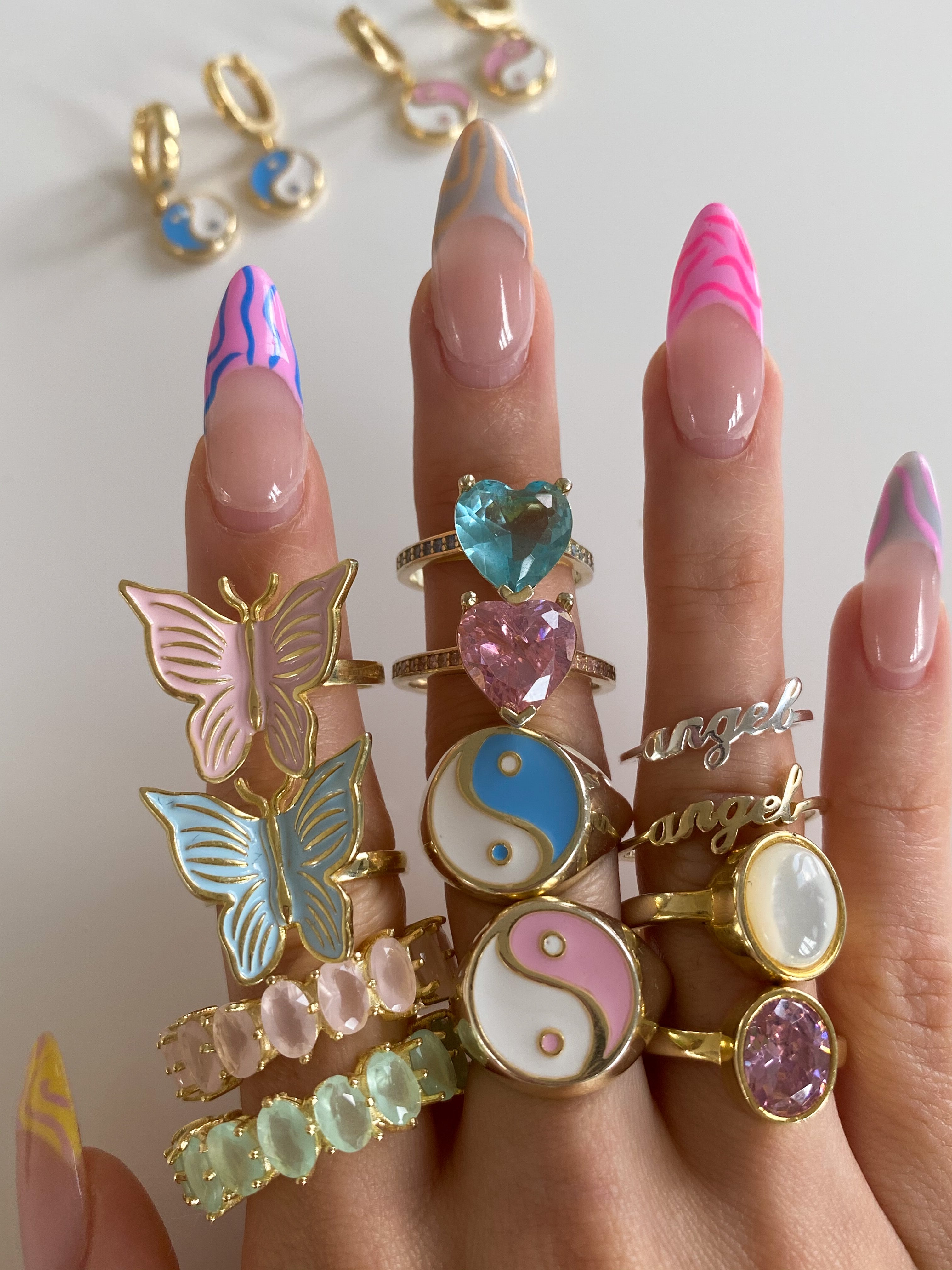 Pink Yin Yang 925 Ring