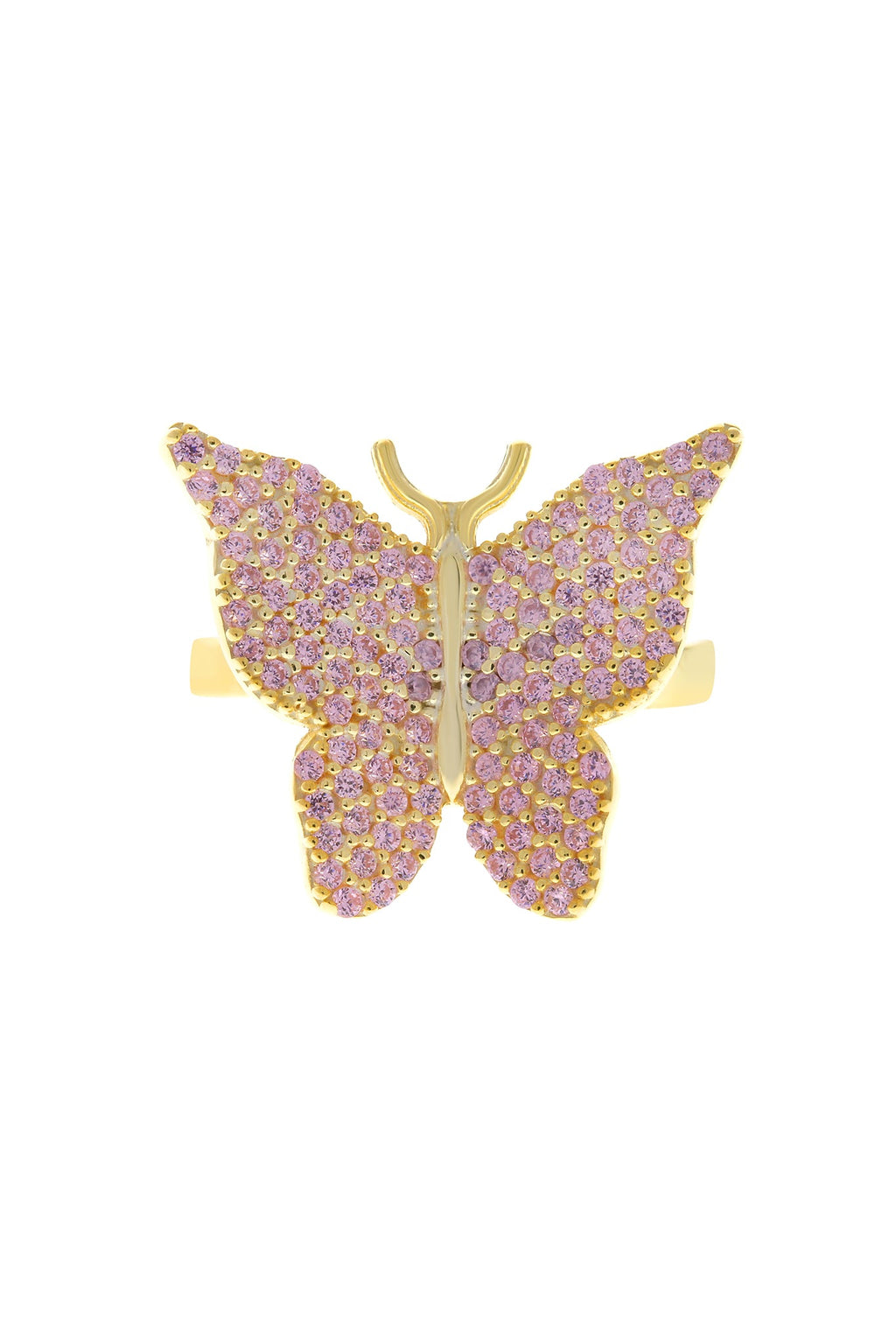 Pink Pavé Butterfly 925 Ring