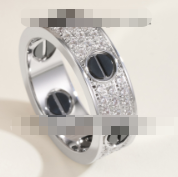 621429497 Love Ring with Black Ceramic Paved Diamonds