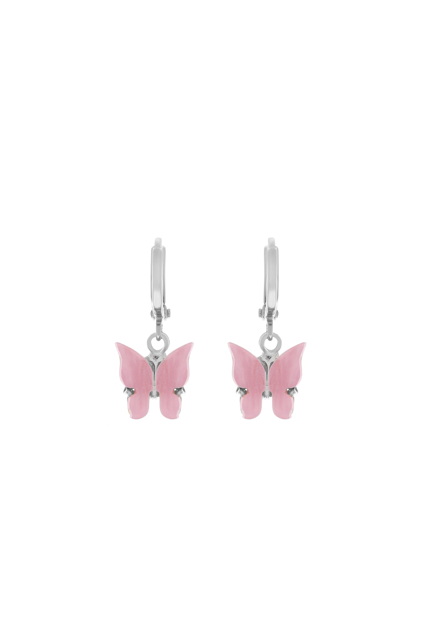 Silver Blush Butterfly Earrings