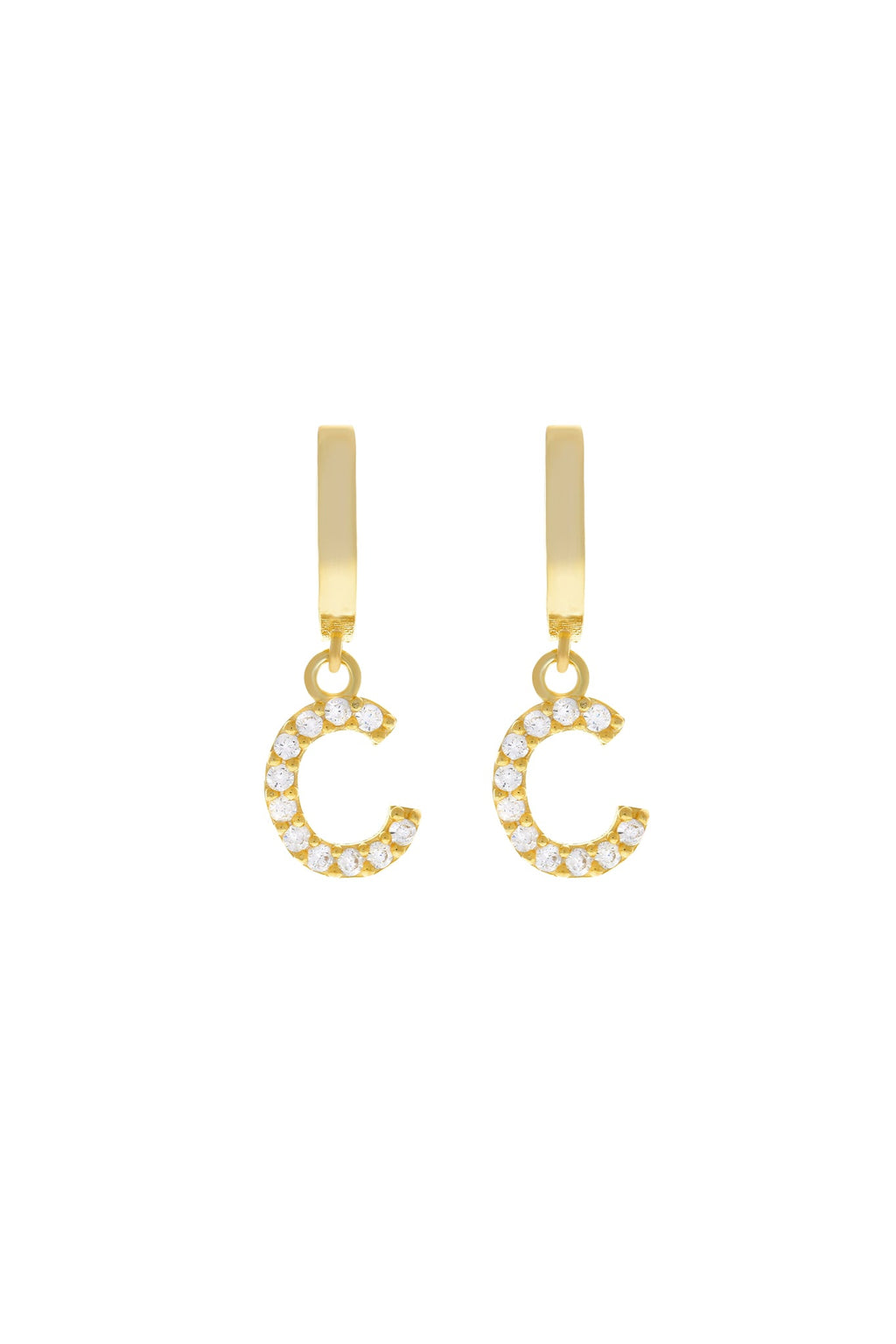 Custom Single Pavé Initial 925 Earring