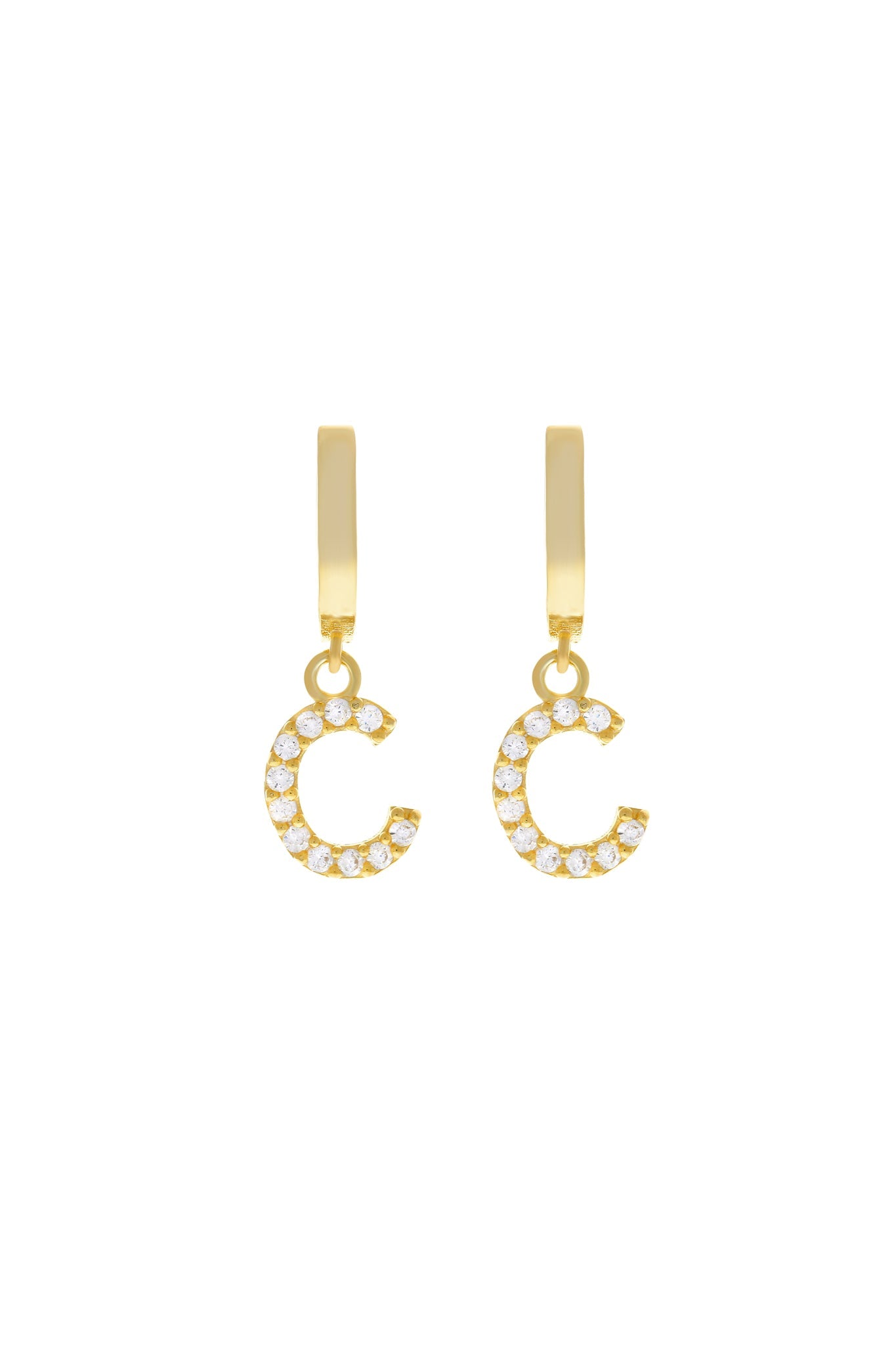 Custom Single Pavé Initial 925 Earring